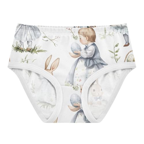 Toddler Panties, Vintage Rabbit White Girls Underwear Cotton, 2T–8 Years