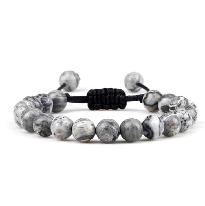 YCTTKDD Bracciale con Perline in Pietra Occhio di Tigre da 8 mm Braccialetti con Corda Intrecciata Regolabile Bracciali con Lava Naturale per Uomo e Donna