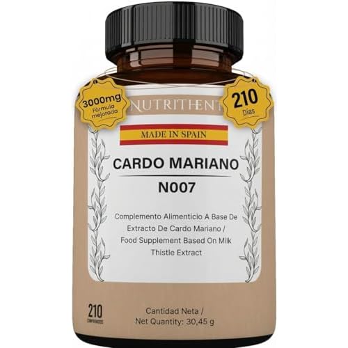 210 Comprimidos Cardo Mariano 3000mg | Extracto 100:1 para 7 Meses de Suministro | Detox Hepático y Depurativo Natural | Apto para Veganos | Sin OGM y Sin Gluten