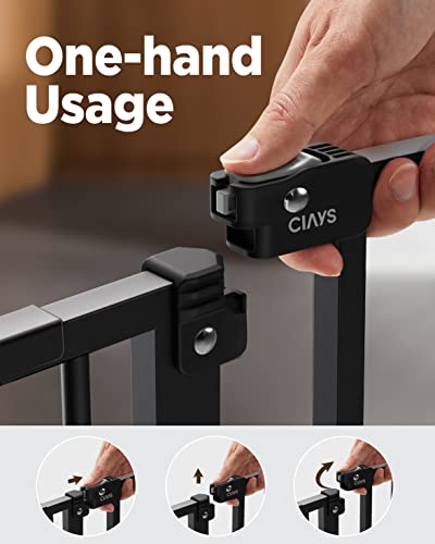 Ciays Baby Gate, 29.5” To 45.3” Dog Gate For Stairs Doorways And House, Auto-Close Safety Metal Child Gate For Babys Dogs With Alarm, Pressure Mounted, Black #TOP7