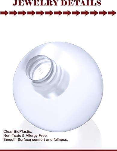 Prjndjw 48Pcs 16G 5Mm Stainless Steel & Glitter Acrylic & Clear Acrylic & Pearl Replacement Balls Body Jewelry Piercing Barbell Parts Balls For Women Men Silver-Tone Black Rose Gold #TOP4