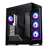 Phanteks NV5S Showcase Mid-Tower ATX PC Case, 4× M25-120 ARGB Fans, High-Airflow Gaming Chassis with Seamless Tempered Glass, Integrated ARGB Lighting, Type-C Gen2, Black