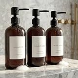 Lot de 3 distributeurs de shampooing et d'après-shampoing élégants de 600 ML - Bouteilles ...