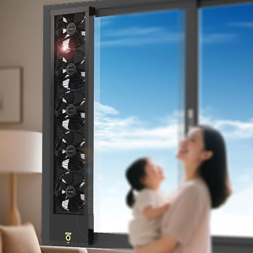 Extractor de Ventana Ajustable, 0-2800 RPM, retráctil de 35-135 cm, diseño sin Perforaciones para Uso en el hogar, la Cocina, el Dormitorio y la Oficina, solución de refrigeración