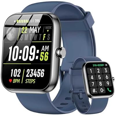 SENBONO Smart Watch with Alexa Built-in 1.83" HD 2026 Health Fitness Tracker Bluetooth Calls and Notifications Heart Rate Sleep Monitor Fitness Watch with 120+ Sport Modes for iPhone Android Blue