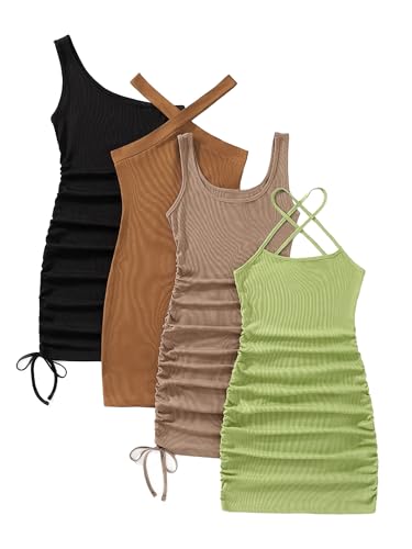 Breezy Lane 4 Pieces Short Dress for Women Sexy Club Bodycon Mini Party Dresses