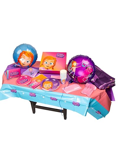 A FOR ADLEY Birthday Party Pack Supplies for 16 Guests Complete With Decorations and a Backdrop to Take Your Own Photos (Adley's Animation)