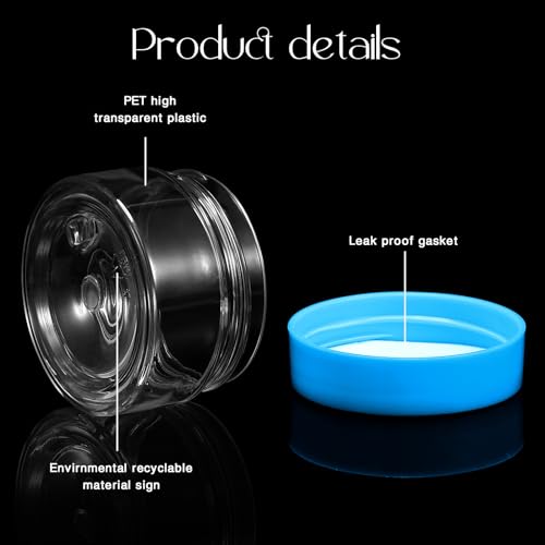 Image of Patelai 4 Pcs Plastic Jars Wide Mouth with Lids,1 Ounce,Blue