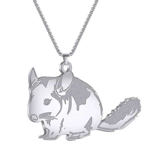 Collier de breloques animale souris et pendentif chinchilla mignon pour adulte
