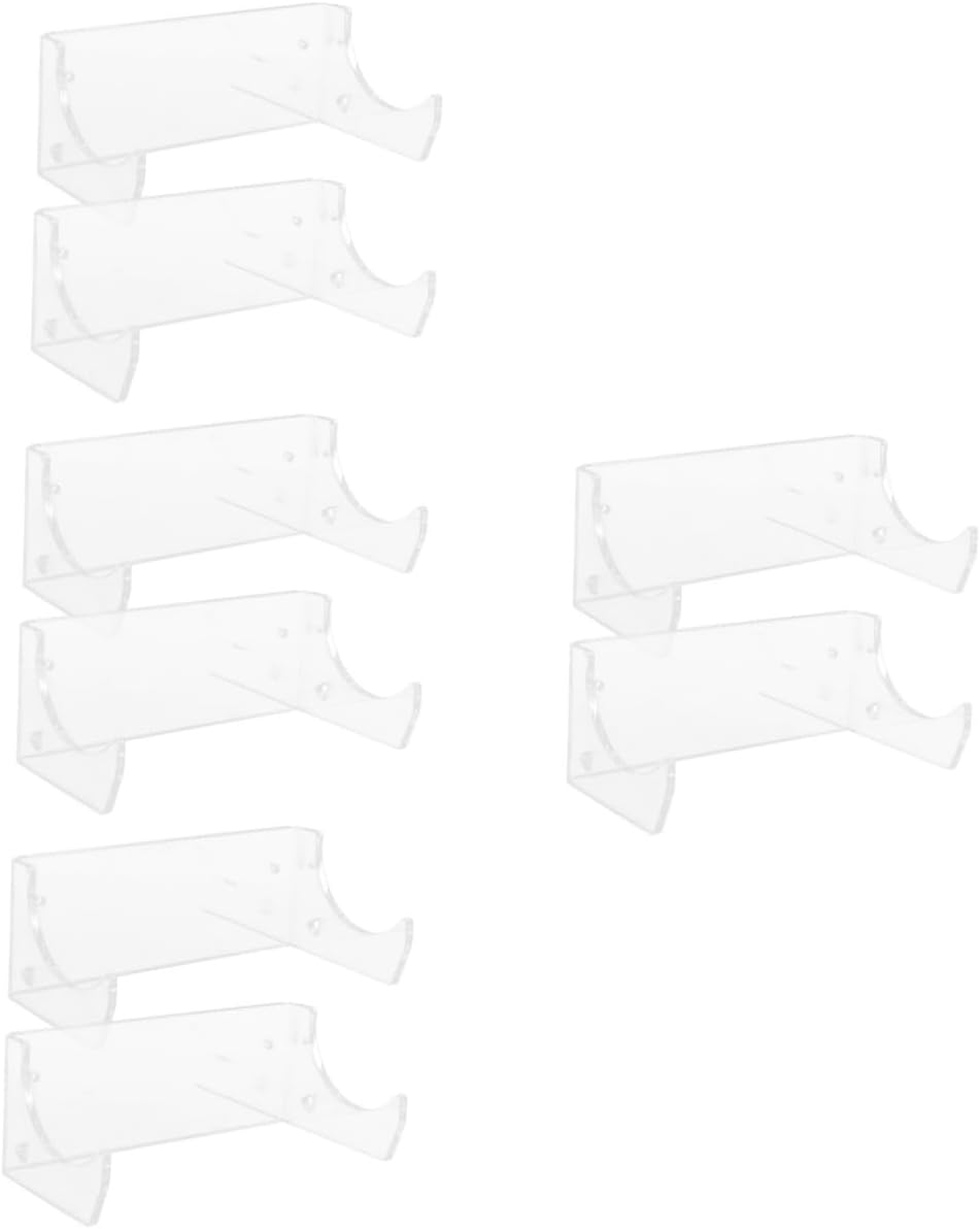 8pcs Multipurpose Wall Rack Rolling Pin Holder Acrylic Material Space-saving Easy Access Kitchen Organizing