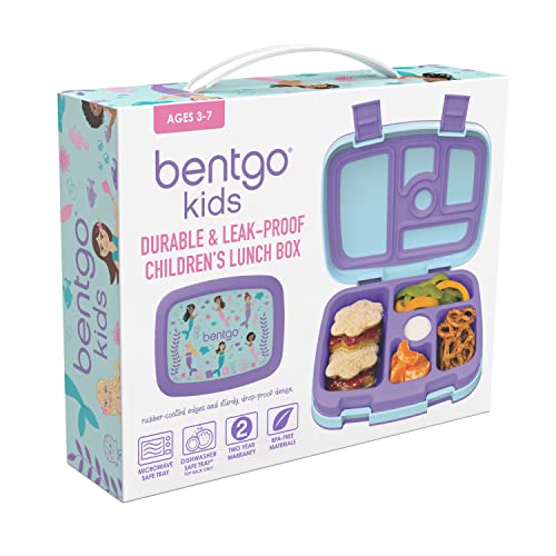 Bentgo® Kids Prints Leak-Proof, 5-Compartment Bento-Style Kids Lunch Box - Ideal Portion Sizes For Ages 3 To 7 - Bpa-Free, Dishwasher Safe, Food-Safe Materials (Mermaids In The Sea) #TOP5