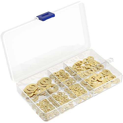170 PCS M2 - M8 Copper Flat Washers,Brass Gaskets