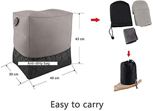 Repose-Pieds Gonflable 3 Niveaux – Coussin Voyage Avion Voiture Bureau, Gonflage Rapide, Ultra Confort Pour Jambes Et Sommeil