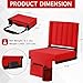Besunbar 1pcs Stadium Seat for Bleachers with Back Support and Wide Padded Cushion Stadium Chair - Includes Shoulder Strap and Cup Holder, Red
