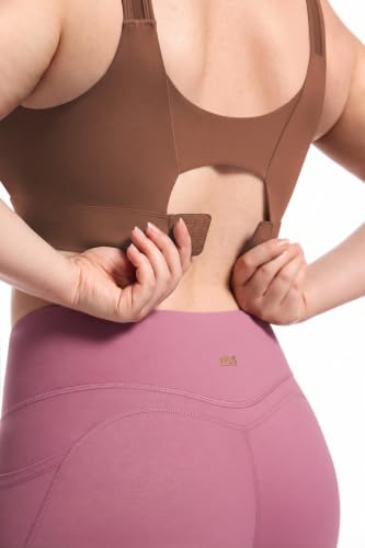 Image of Women's Sports Bra Wirefree Adjustable Medium-High Support Everyday Wear for Large Bust Plus Size with Removable Pads