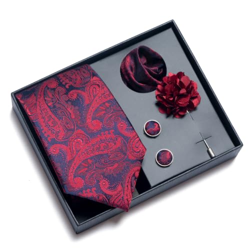 Image of joy alice 70 Colors Ties Set Men Mixed Color Necktie Handkerchief Cufflinks Brooch 3.15 Formal