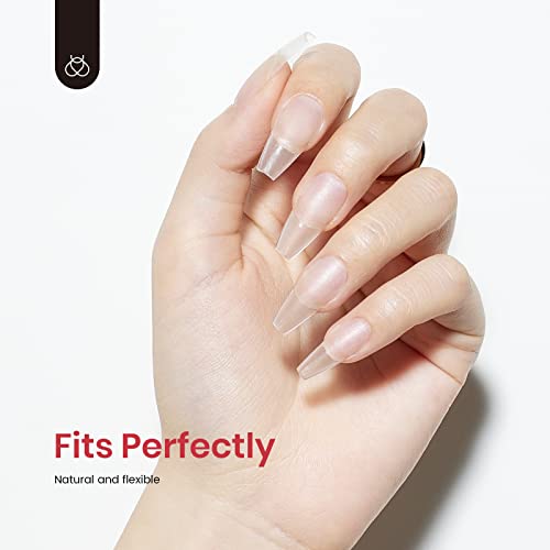 Beetles Gel Nail Tips For Nails Art, 15 Size 510Pcs Full Matte Soft Nail Gel Tips Pre-Shaped Medium Coffin Nail Tips, No Filing Needed, Soak Off Diy Easy Nail Extensions Acrylic Nails False Press On Nail Tips #TOP2