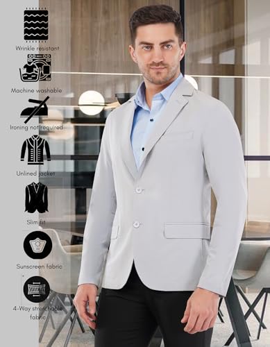 Image of SaintX Men's Tailored Unlined Blazer | Layering Jacket, Drapes & Feels Like a Shirt | Airy & Light Weight, Ideal for Summers | Highly Stretchable Wrinkle Resistant Fabric | Slim Fit | All Day Comfort