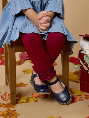 Image of RuffleButts Toddler Girl Merry & Bright Ruffle Leggings - Ankle Leggings