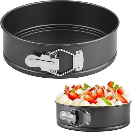 Moule à Charnière,23 cm Moule à Gàteau Rond,Moule a Charlotte,Cercle a Patisserie,Moule Gateau avec Fond Amovible,Moule a Cake,pour les gâteaux,pizzas et crêpes (9 inch)
