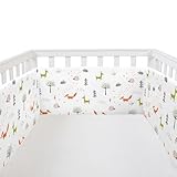 Crib Mesh Liner Padded Cushioned Liners Crib Anticollision Pads, Mesh 4 Insides Bumpers Pads for Boys Girls (Animal)