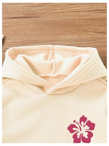 COZYEASE Girl's Floral Graphic Hoodie Long Sleeve Hooded Neck Sweatshirt Pullovers with Pocket - Image 4