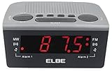 ELBE CR-932 Radio-despertador digital con radio am/fm, radio analógica am/fm, alarma con radio o acústica, memoria 20 emisoras, función snooze y sleep, pantalla LED 0,6'', color blanco negro