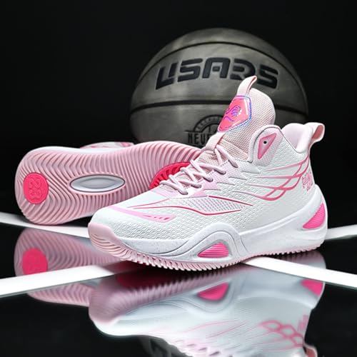Womens Lace Up High Top Basketball Shoes Breathable Non Slip Outdoor Sneakers Cushioning Workout Shoes for Fitness Training Athletic4