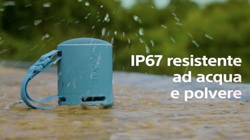 SRS-XB100 -Speaker Wireless Bluetooth, Portatile, Leggero, Compatto, da Esterno, da Viaggio, IP67 Resistente Acqua e Polvere, Batteria da 16 ore, Cinturino Versatile, Chiamate in Vivavoce-Arancio - Casse per PC - Immagine 3