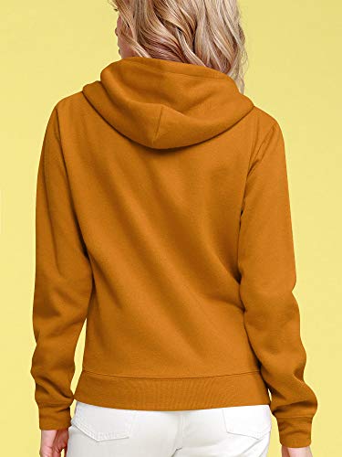 Come Together California CTC WSK954 Womens Active Fleece Zip Up Hoodie Sweater Jacket XXL Mustard - Thumbnail 4