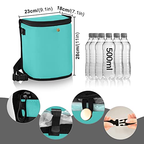 Image of Wudan Small Car Trash Can Turquoise Accessories for Garbage Storage Organizer with Lid Teal Waterproof Portable Auto and Truck Interior Seat Bin