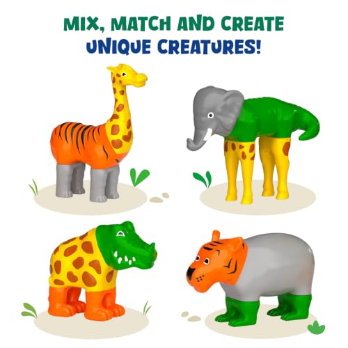 Image of Skillmatics Snap N' Swap - Magnetic Animal Toy for Toddlers | Magnetic Mix & Match Pieces, Tiger, Elephant, Giraffe & Crocodile, Creative & Imaginative Play, Screen for Ages 2, 3, 4, 5