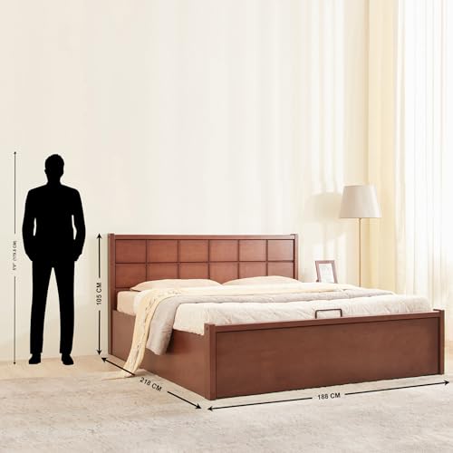 Image of Home Centre | Denis Cresta | Solid Wood | Hydraulic Storage | King Beds | Walnut | 1 Year Warranty