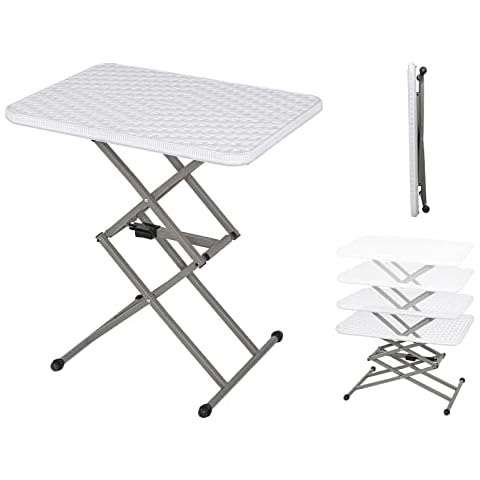 Height Adjustable Small Folding Table, Portable Picnic Table, Folding Camping Table, Foldable Coffe Table, BBQ, Cooking, Eating, Work Top, TV Dinner, Fishing Cover