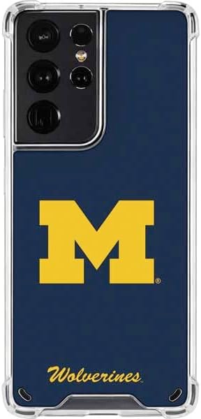 Skinit Clear Phone Case Compatible with Galaxy S21 Ultra 5G - Officially Licensed University of Michigan M Logo Design