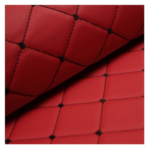 Tissu Ameublement simili cuir rouge 1.4X4m pour relooker vos chaises et votre intérieur