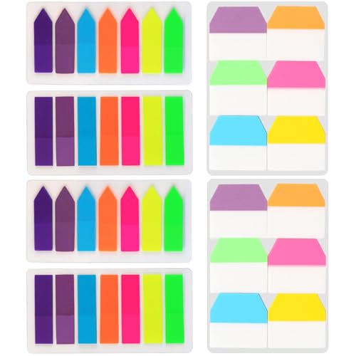 DYSWTUE 800 Piezas de Marcadores Adhesivos, Pestañas de Colores Para Libros, Marcadores de Cinta Translúcida para Marcar Páginas, Notas Adhesivas con Índice para Escribir, para Uso Escolar y Oficina
