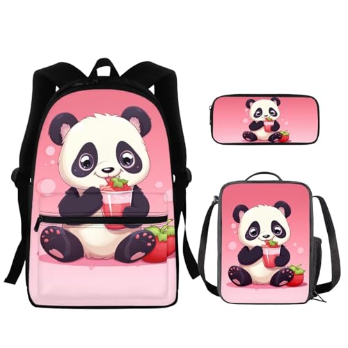 Sac d'école 3 pièces cartable à dos enfant avec sac repas isotherme et trousse scolaire