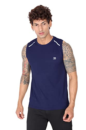 Image of Big Button Mens Dry Fit Stretchable Cut Sleeves Sports Tshirt Tank Top