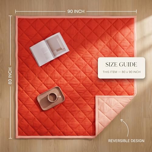 Image of VAS COLLECTIONS Double Bed Microfiber Comforter 80x90 Inch | Reversible AC Comforter | Soft Quilted Lightweight Blanket | 180 GSM All Season Comforter | Vibrante Colour Collection, Rani Pink