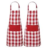 WHITEWRAP Kitchen Apron |Chef Apron with 2 pockets|Cotton Bib Apron with Adjustable Straps| Restaura