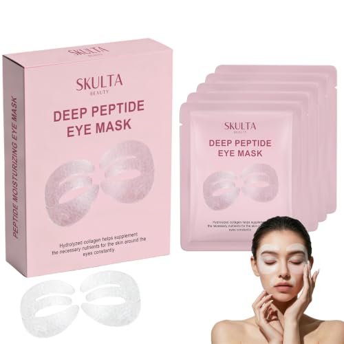Skulta Deep Peptide Eye Mask Under Eye Patches 360 Fit Eye Mask with Collagen Peptide Eye Patches for Puffy Eyes and Dark Circles Hydrating 5 Pairs (1pcs)