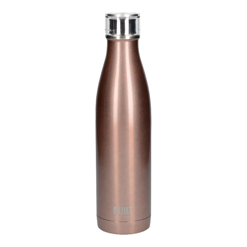 Built Rose Gold C000834 Perfect Seal Leakproof Large Water Bottle/Thermal Flask Stainless Steel, 740 Ml,