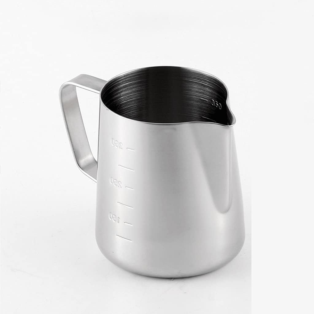 Milk Frothing Pitcher Large Capacity 13.5/20.3oz Espresso Machine Accessories Milk Frother Cup Latte Art Stainless Steel (Black 600ml)