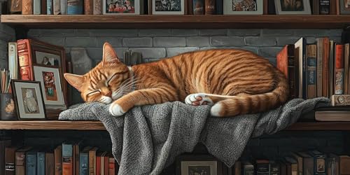 Kit d'art diamant chat endormi 60x120cm, idée cadeau créative par numéros