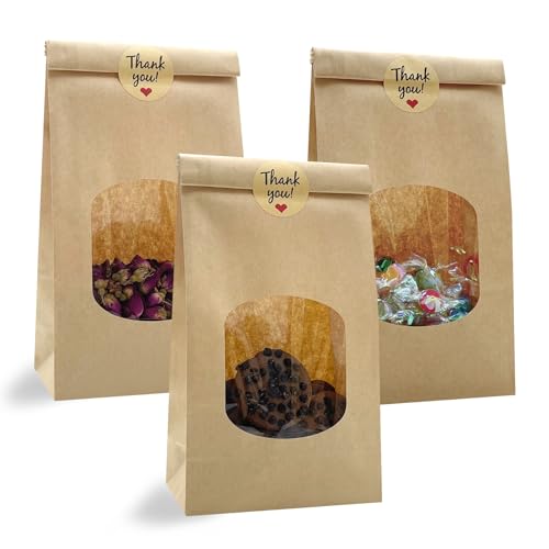 HiCivan 50pcs 4.7x2.6x9.5in Small Size Cookie Bags for Packaging with