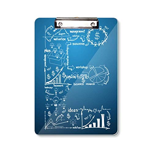 Bloc-notes plaque de support A4 avec illustration courbe de données pro