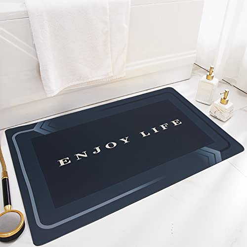 Tapis de Bain Antidérapant Absorbant 44X75 CM, Tapis de Bain Diatomite, Séchage Rapide Lavable Tapis de Bain, pour Salle de Bain, Baignoire (Bleu) Cover