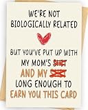 WowBefun Happy Fathers Day Card Gifts Decor for Dad from Step Daughter Son, Funny Father's Day Cards Gift (H Fday)