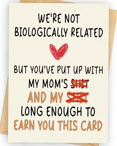 WowBefun Happy Fathers Day Card Gifts Decor for Dad from Step Daughter Son, Funny Father's Day Cards Gift (H Fday)